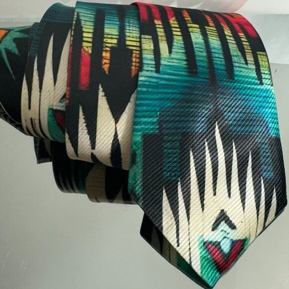 Tribal Aztec Tie Cowboy Designer Menswear Necktie Wigwam Western Southwestern - Picture 8 of 8